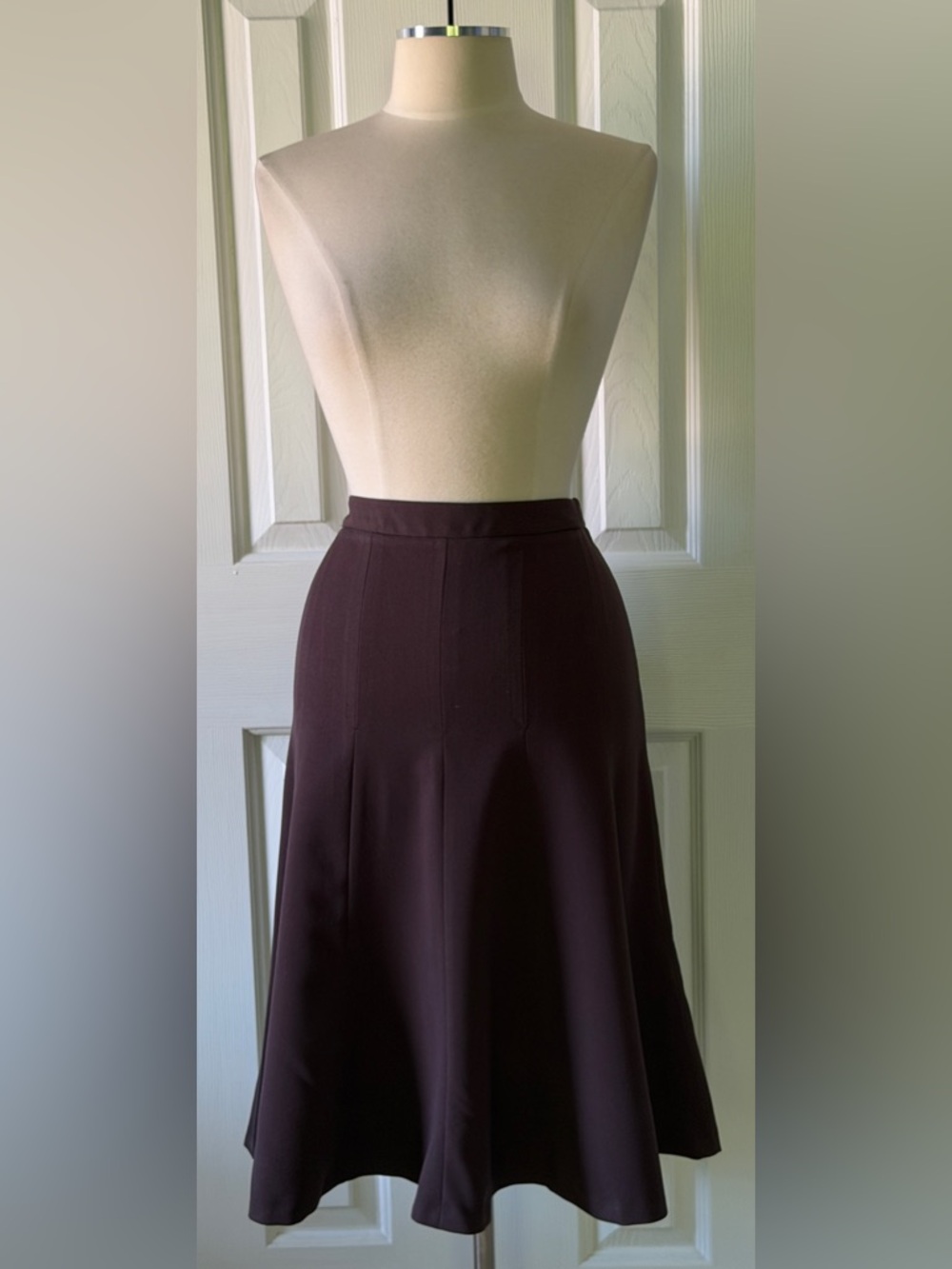 East 5th Brown A-Line Midi Skirt Size 12 Hidden Side Zipper